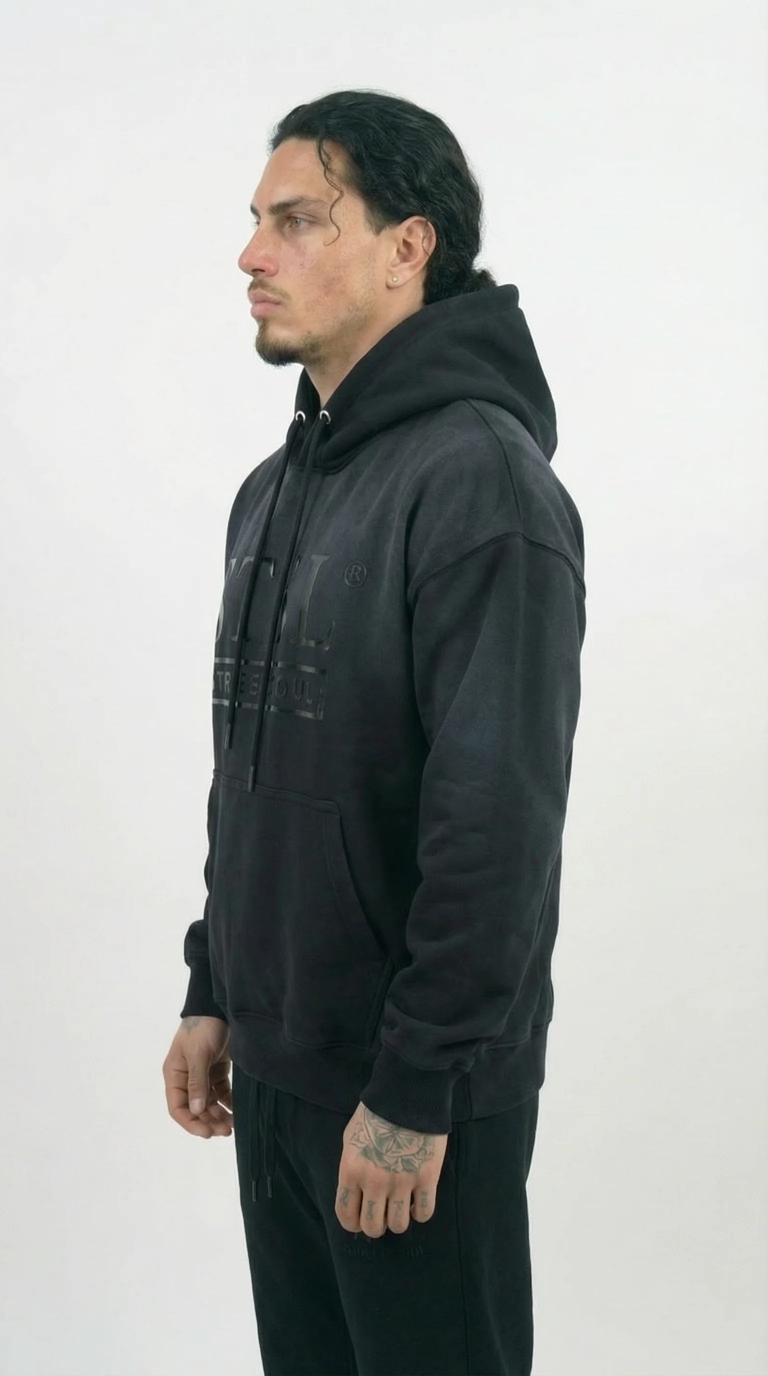 STSL® Heavyweight Hoodie (450 GSM) – Deep Blackout - Image 3