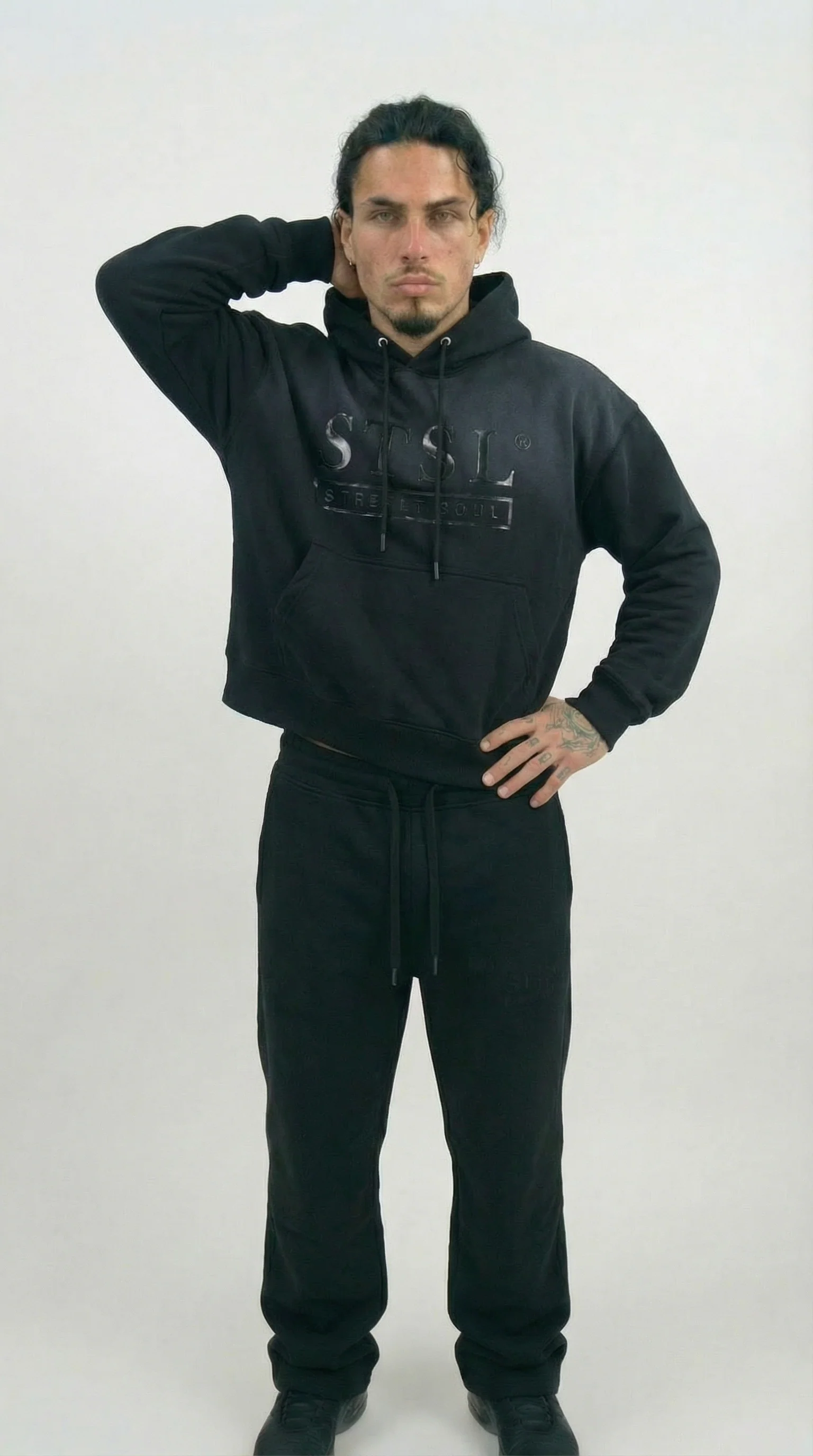 STSL® Heavyweight Hoodie (450 GSM) – Deep Blackout - Image 5