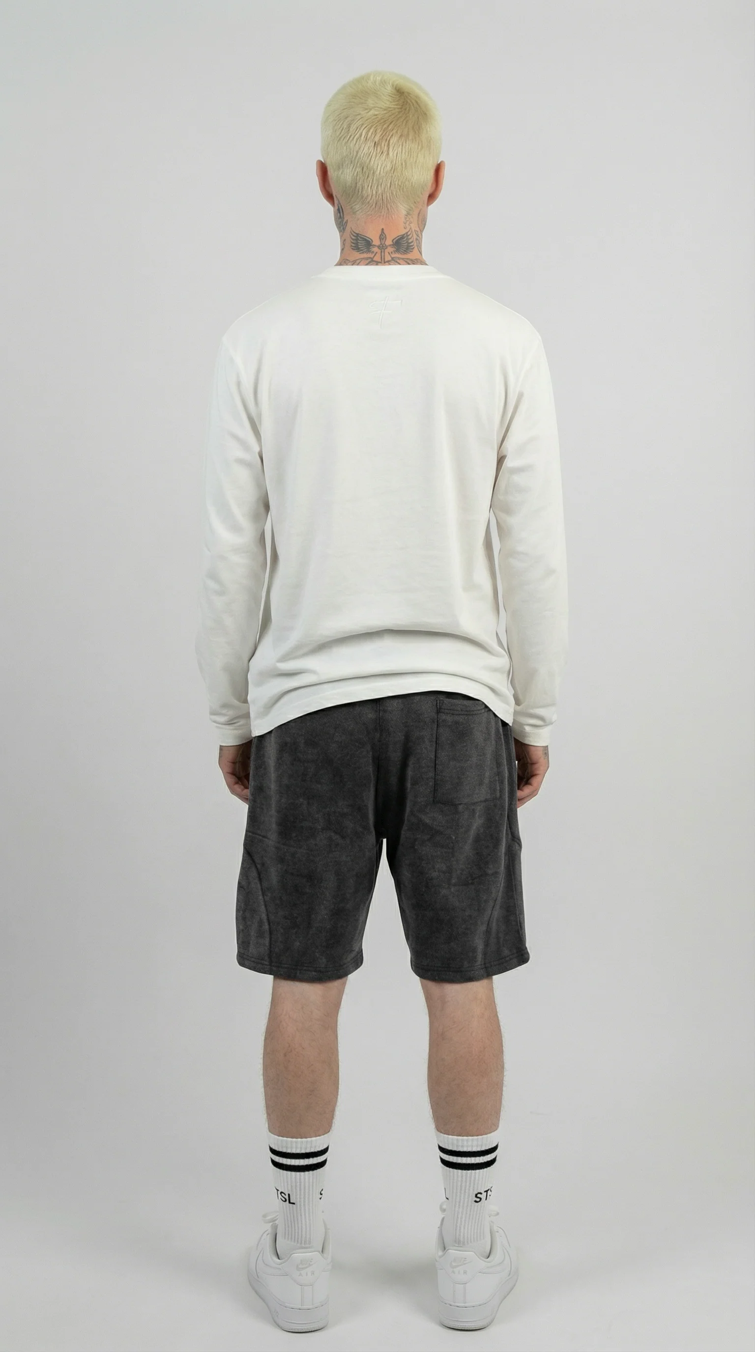 STSL Heavy Washed Shorts – Dark Grey - Image 4