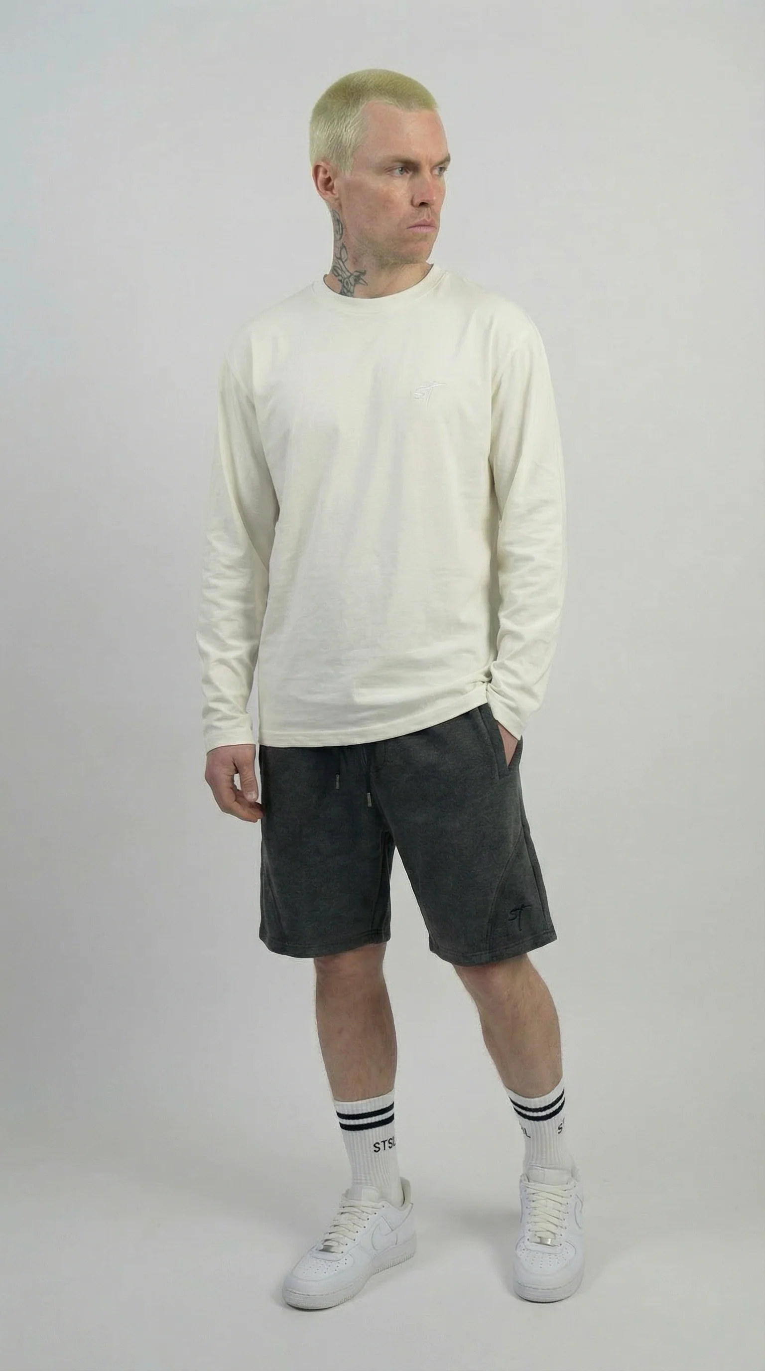 STSL Heavy Washed Shorts – Dark Grey - Image 6