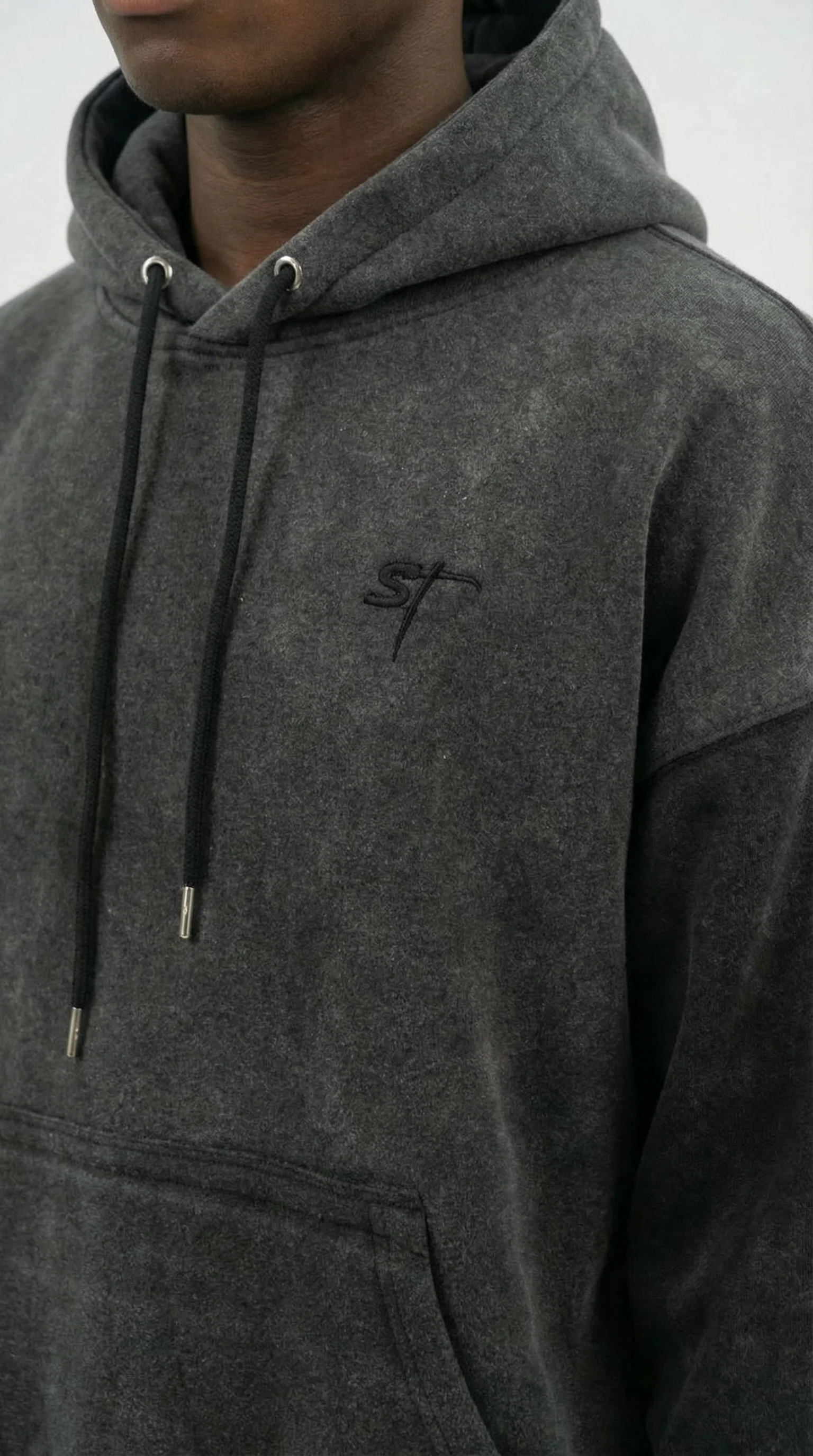 STSL® Hoodie – Fully Washed Black - Image 6