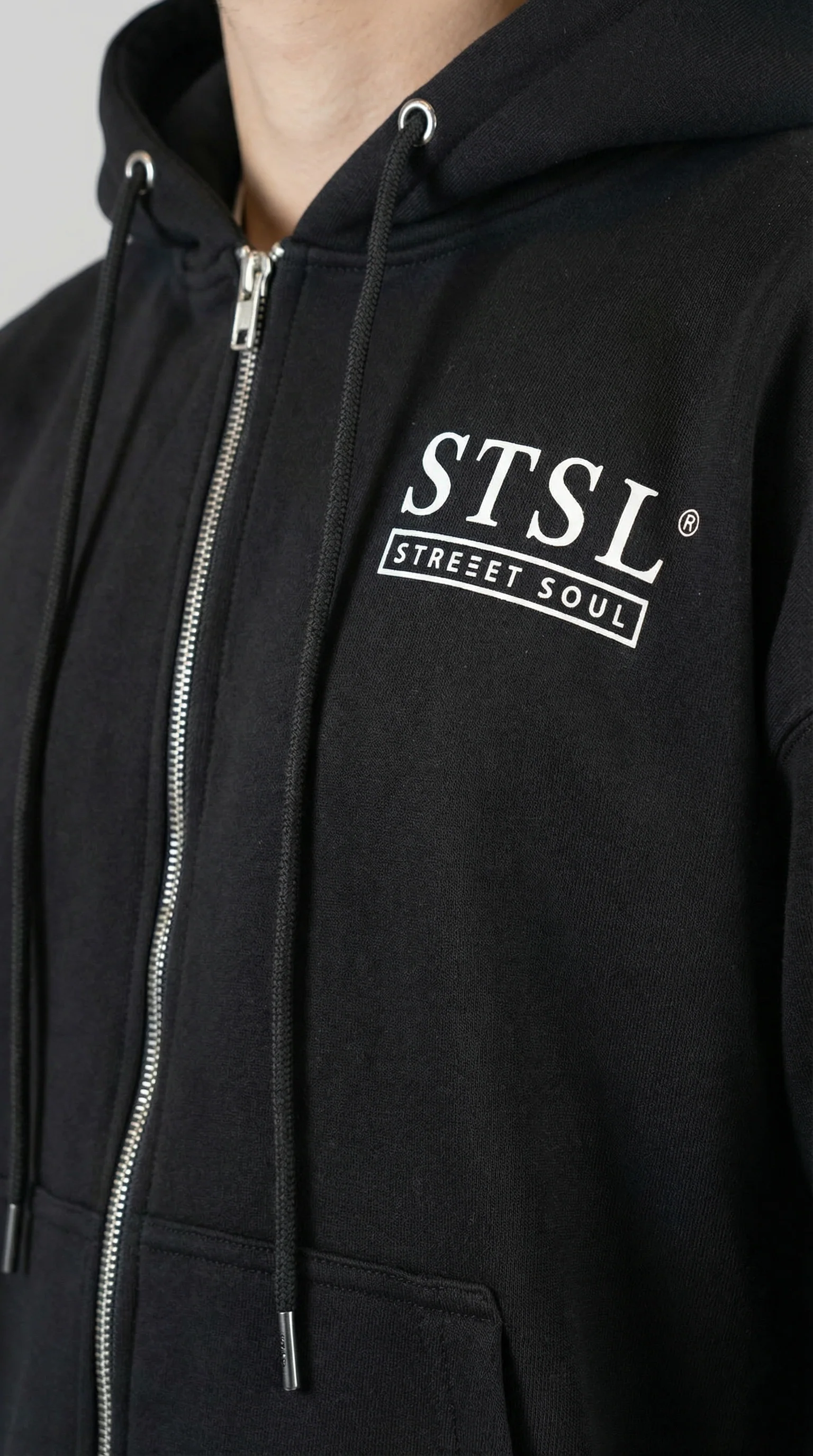 STSL® Heavyweight Zip Hoodie (450 GSM) – Heart black - Image 4