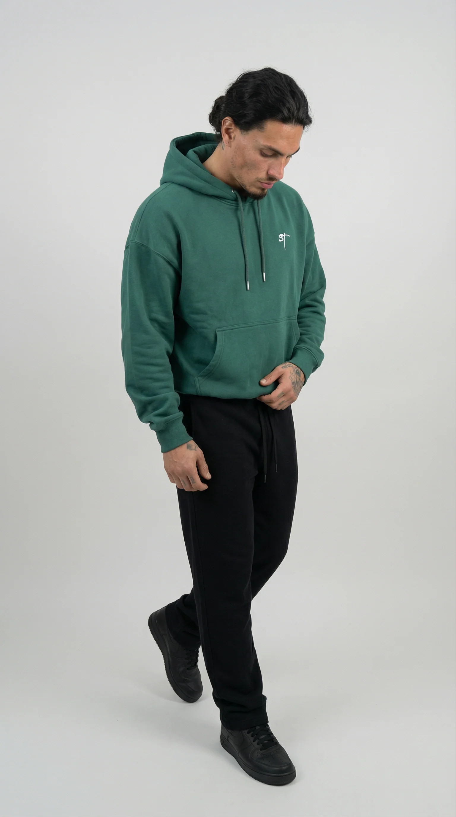 STSL® Cropped Hoodie – Saints Lost #1 (Dark Green) - Image 4
