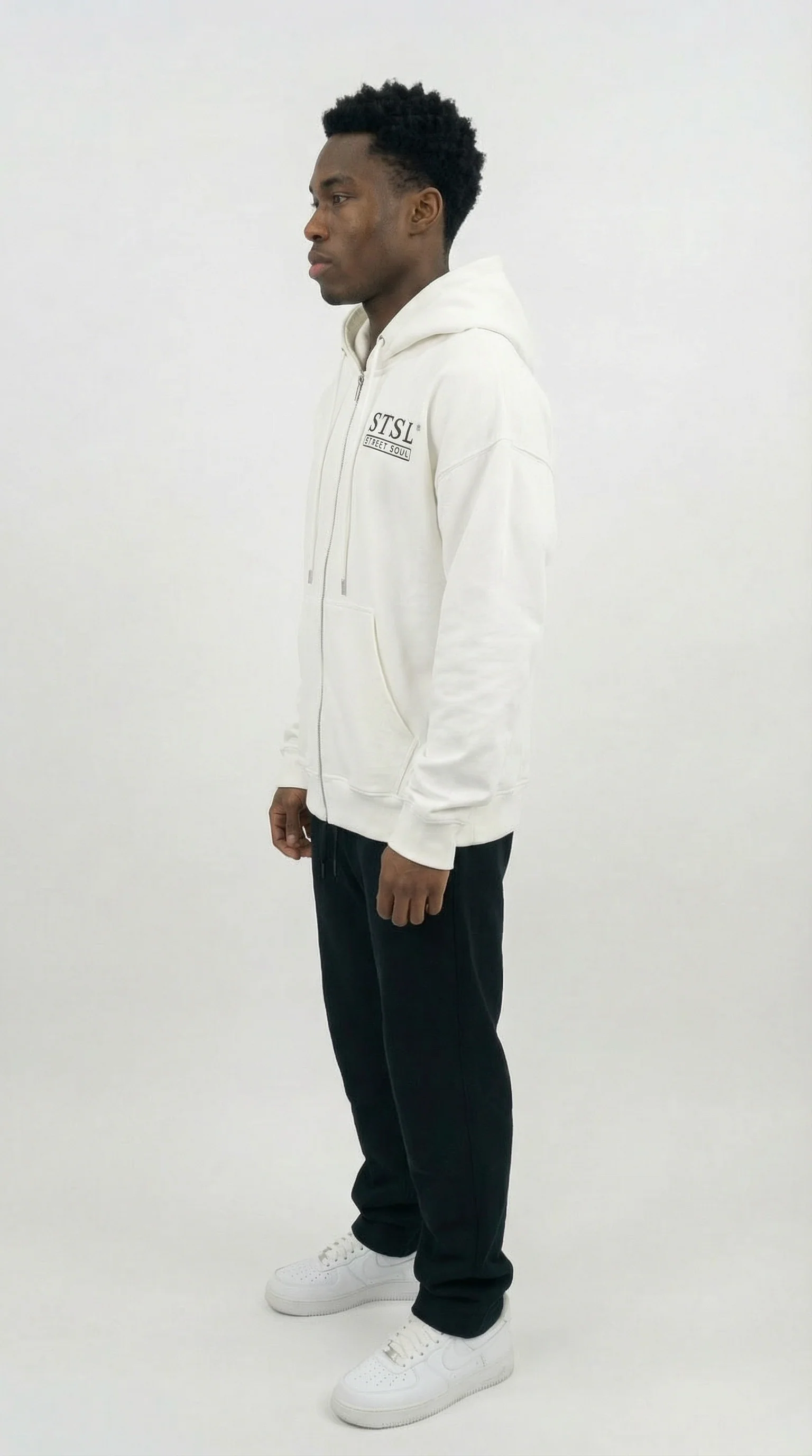 STSL® Heavyweight Zip Hoodie (450 GSM) – Heart White - Image 5