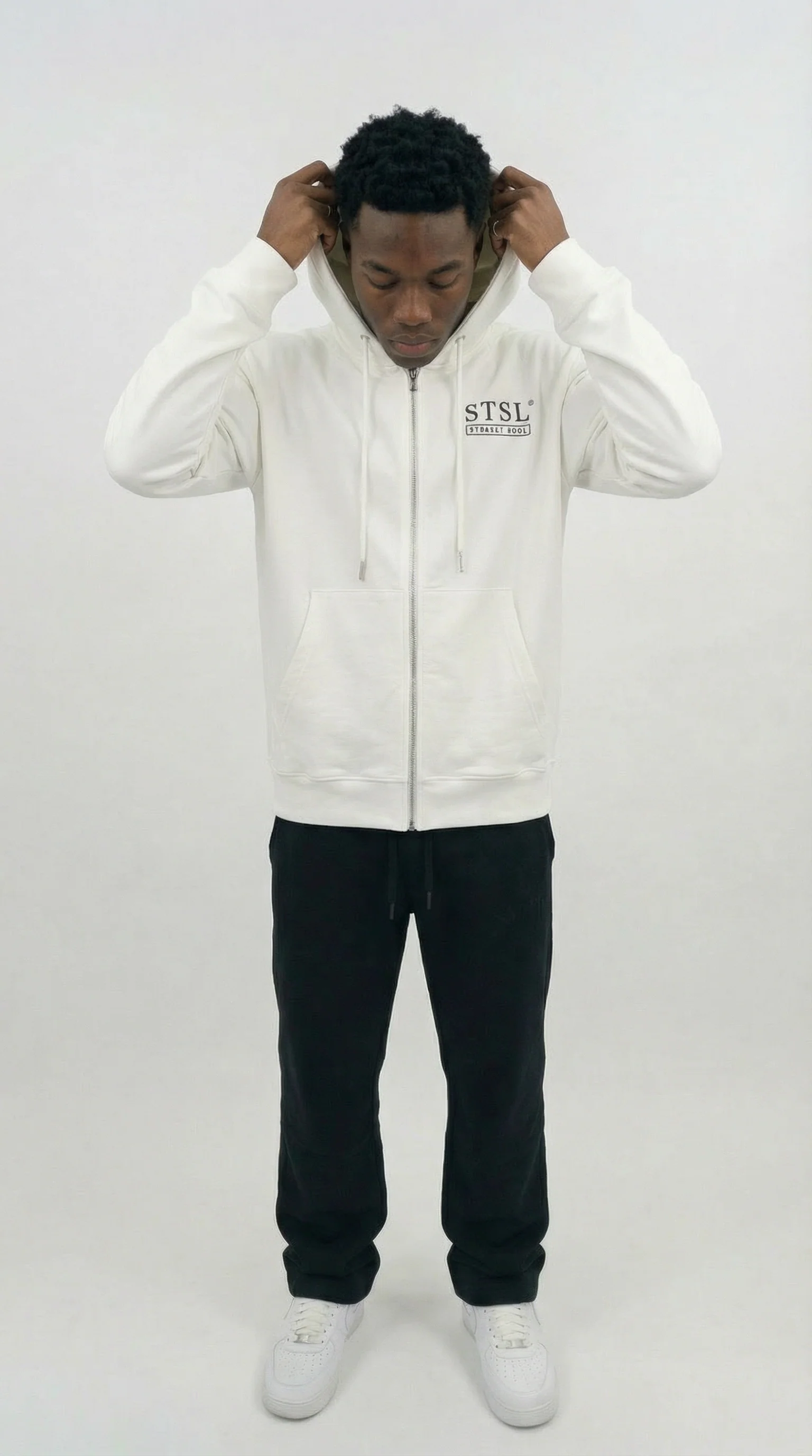 STSL® Heavyweight Zip Hoodie (450 GSM) – Heart White - Image 7