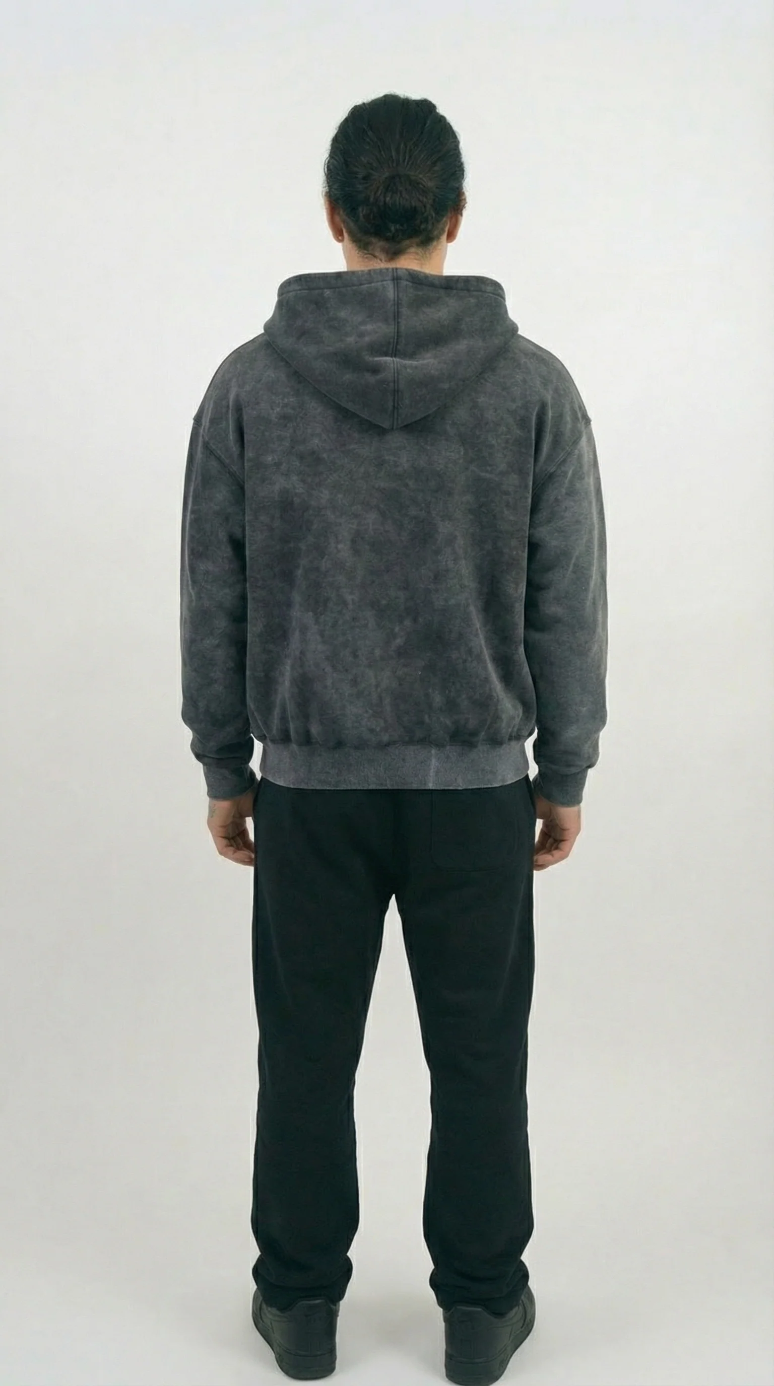 STSL® Zip Hoodie – Washed Black - Image 4