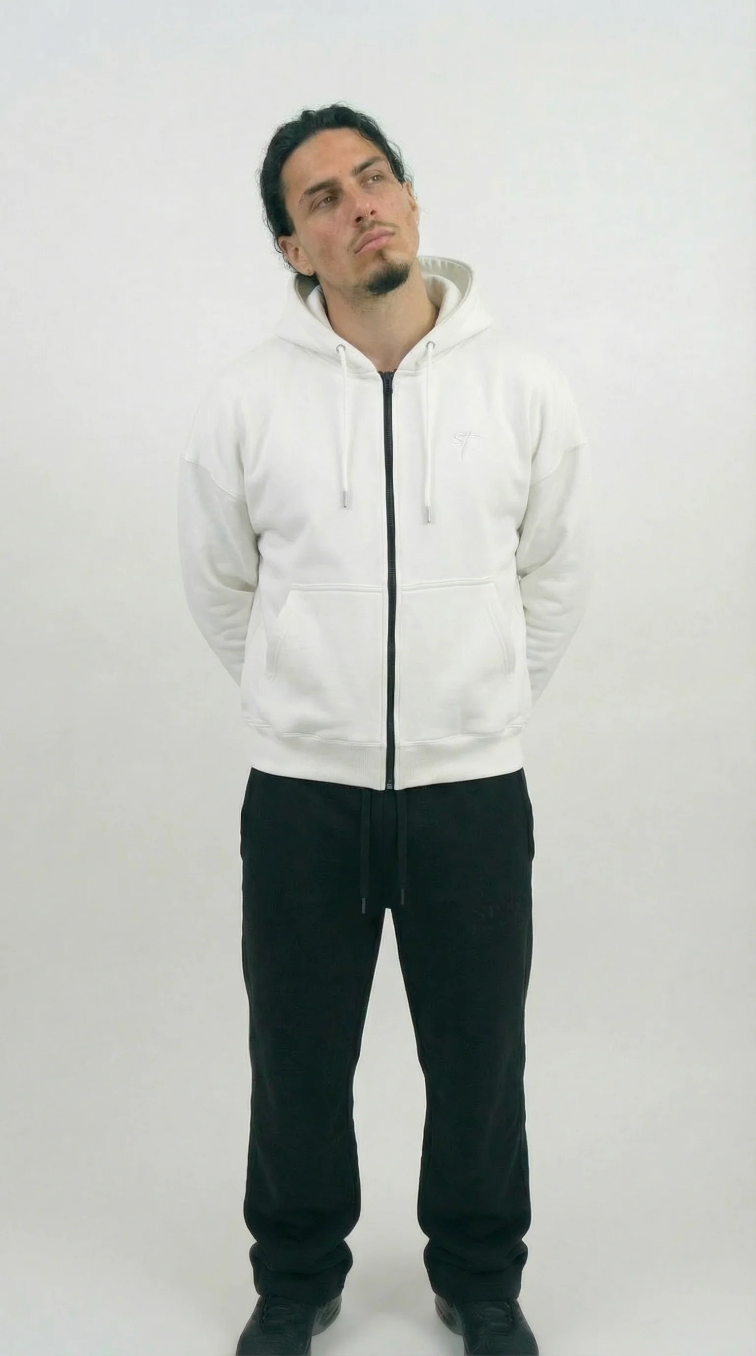 STSL® Zip Hoodie – Essential White - Image 5