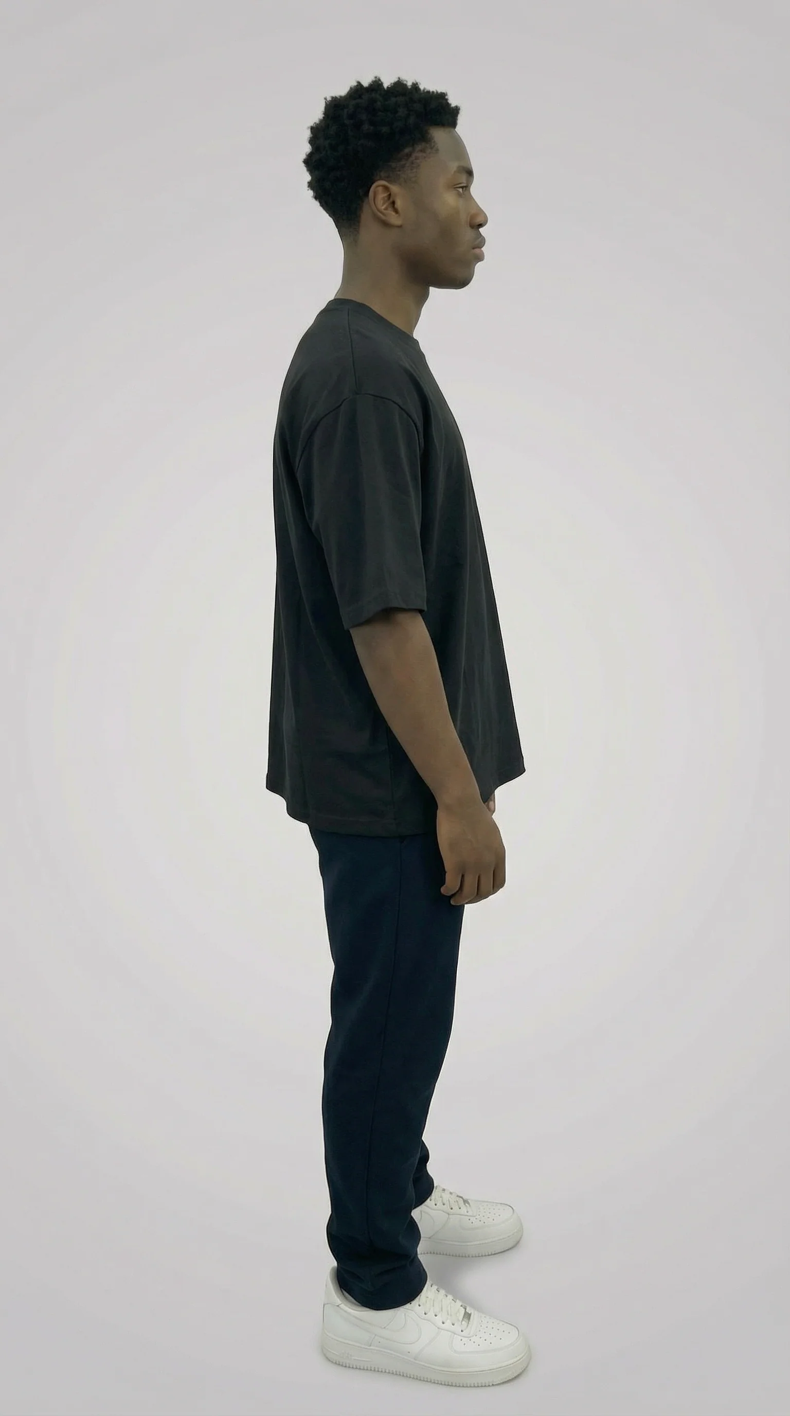 STSL® Heavy Oversize T-Shirt – Pure Black (220 GSM) - Image 3