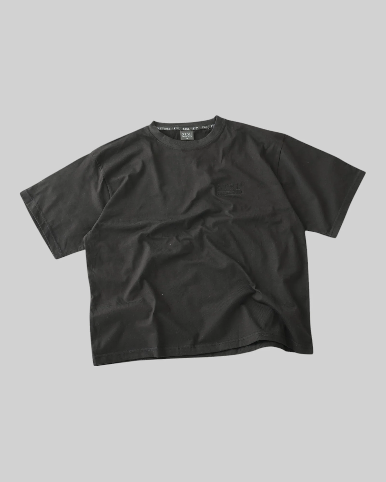 STSL® Heavy Oversize T-Shirt – Pure Black (220 GSM) - Image 5