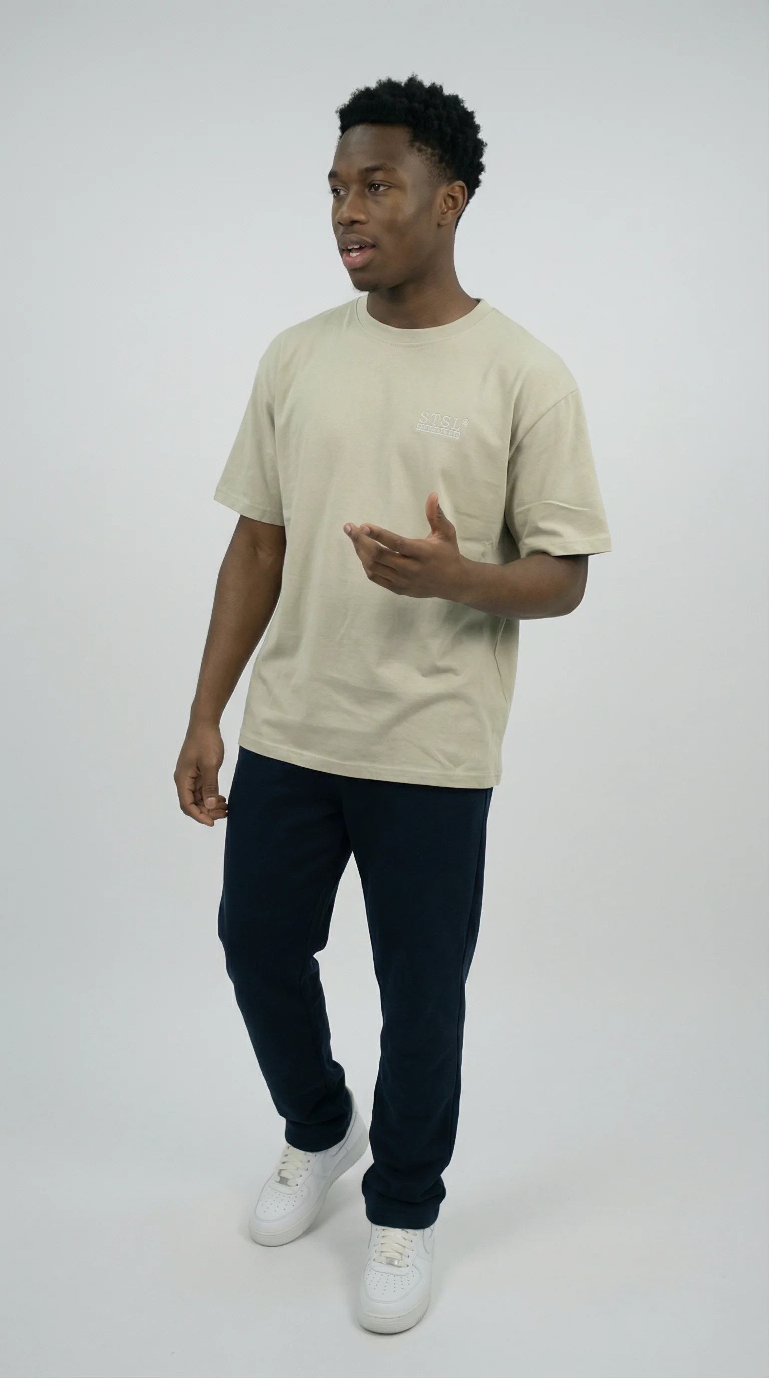 STSL® Heavy Oversize T-Shirt – Sand Beige (220 GSM) - Image 4