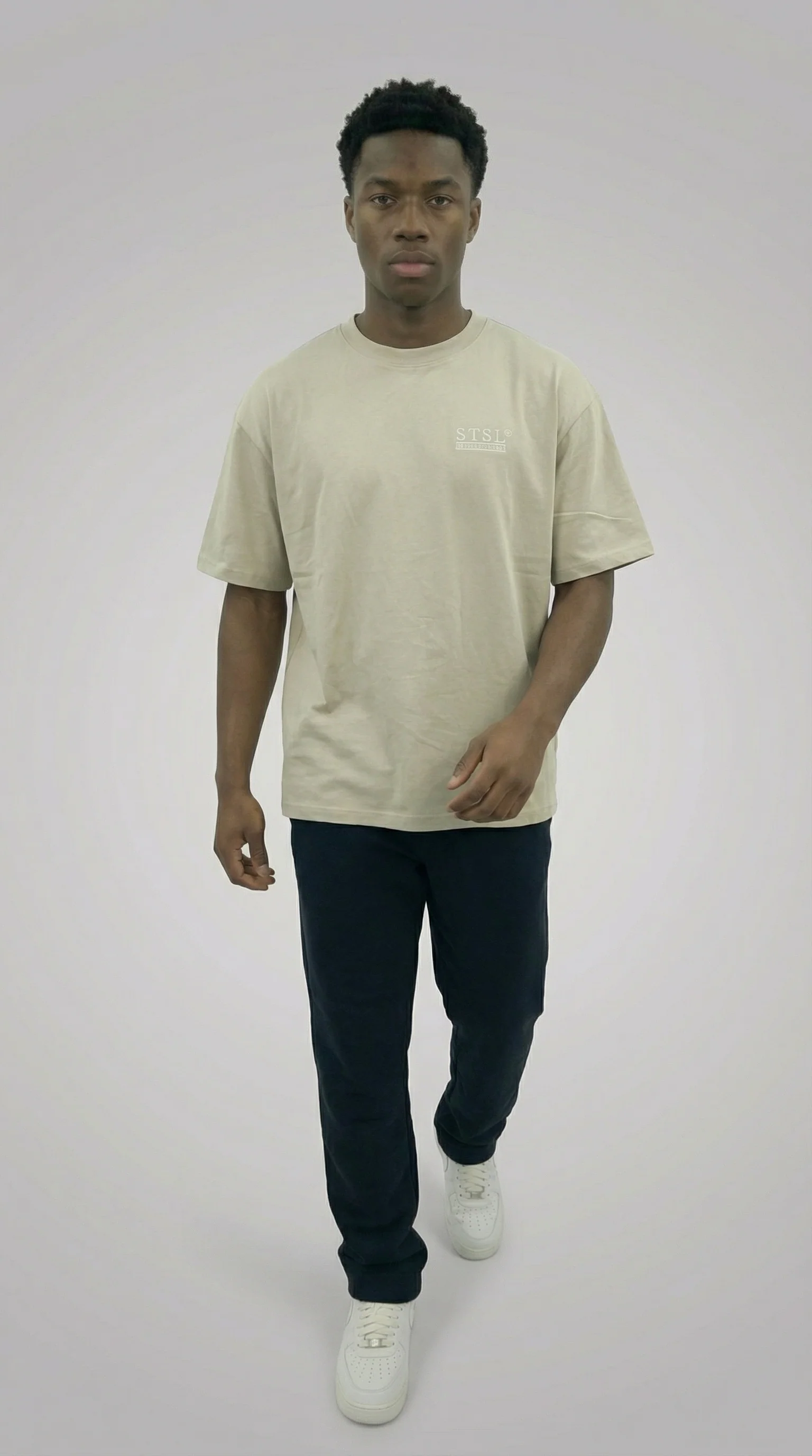 STSL® Heavy Oversize T-Shirt – Sand Beige (220 GSM) - Image 5