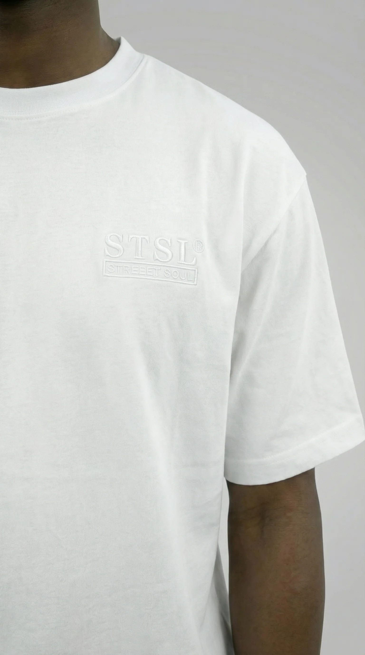 STSL® Heavy Oversize T-Shirt – Pure White (220 GSM) - Image 4