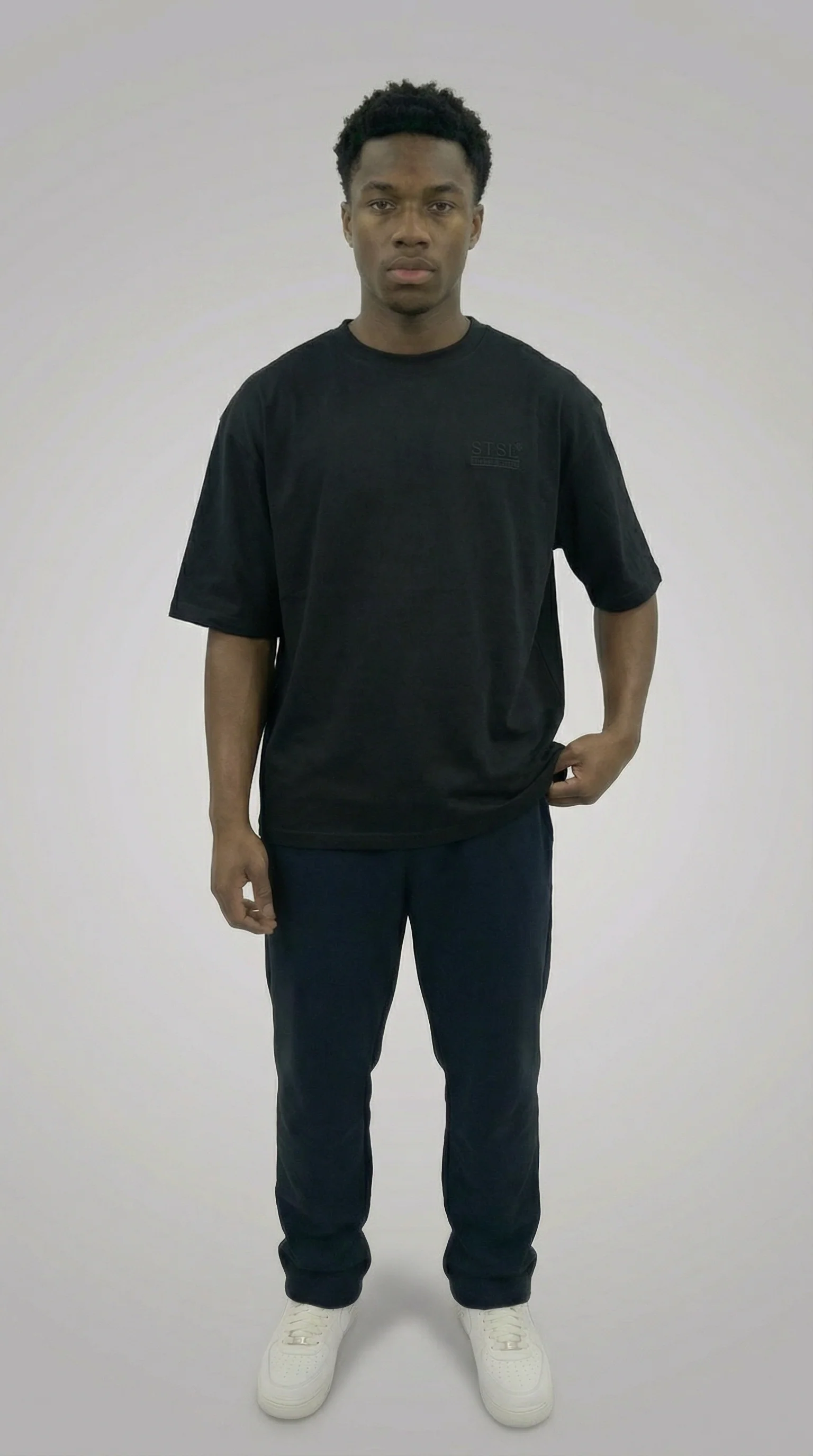 STSL® Heavy Oversize T-Shirt – Black Vision (220 GSM) - Image 5