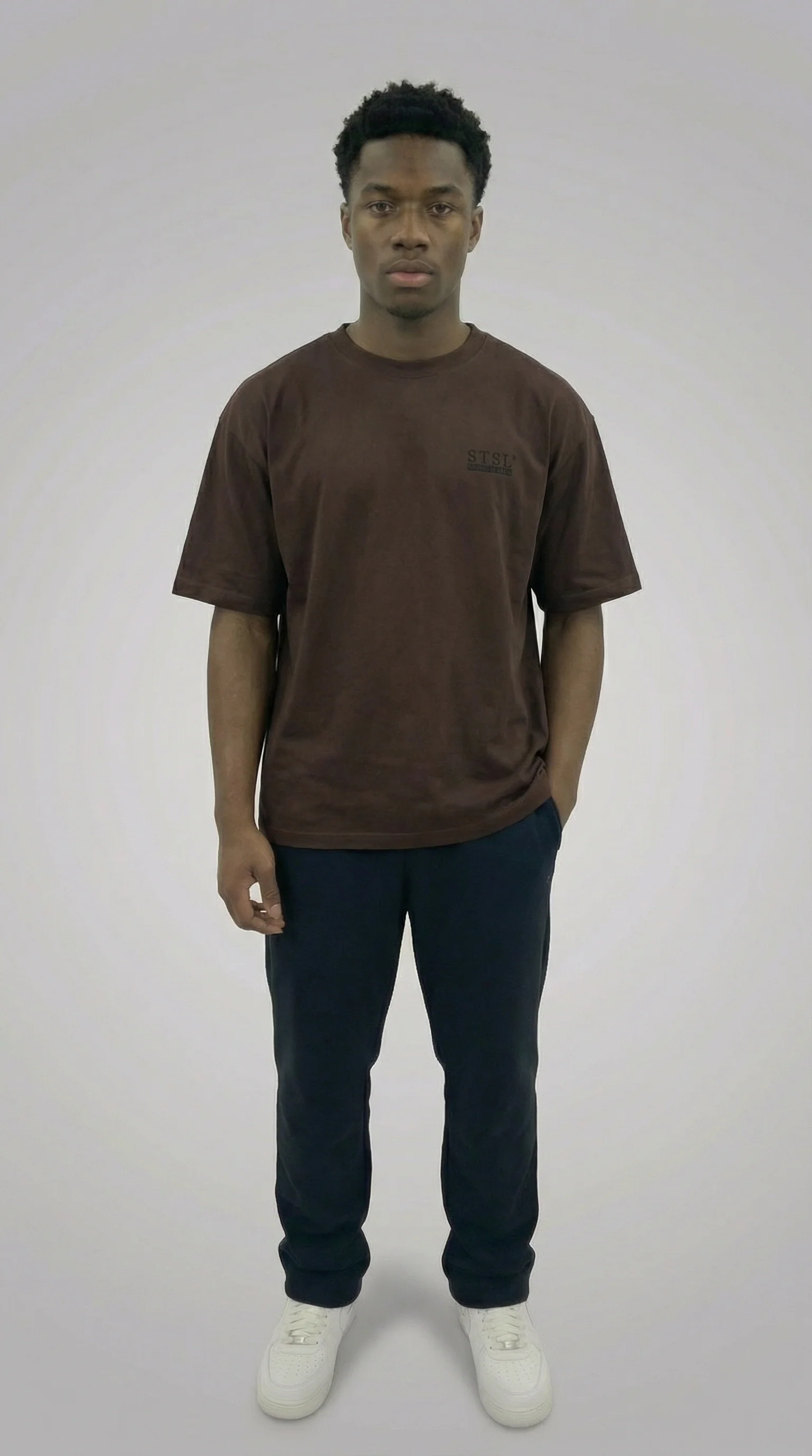 STSL® Heavy Oversize T-Shirt – Skull Dark Chocolate (220 GSM) - Image 5