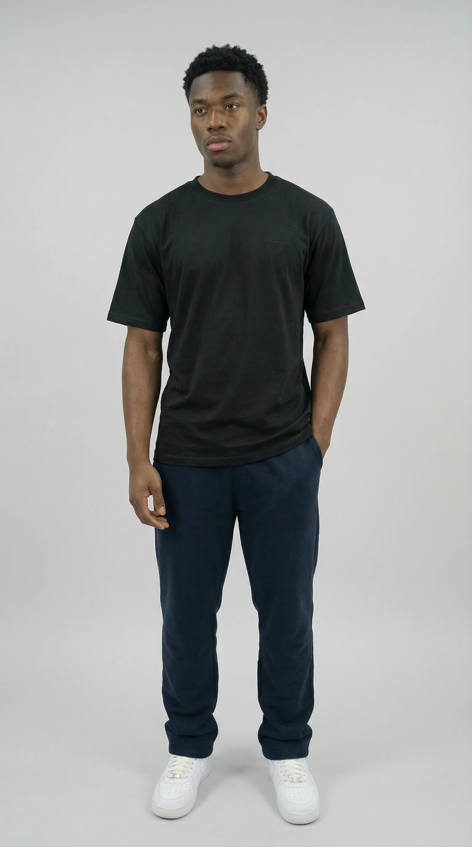 STSL® Heavy Oversize T-Shirt – Pure Black (220 GSM) - Image 4