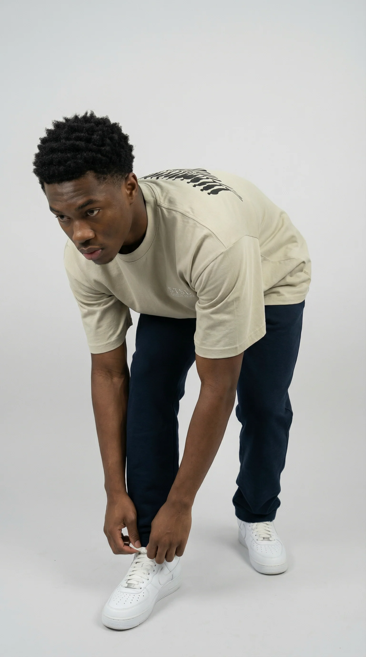 STSL® Heavy Oversize T-Shirt – Sand Shadow (220 GSM) - Image 4