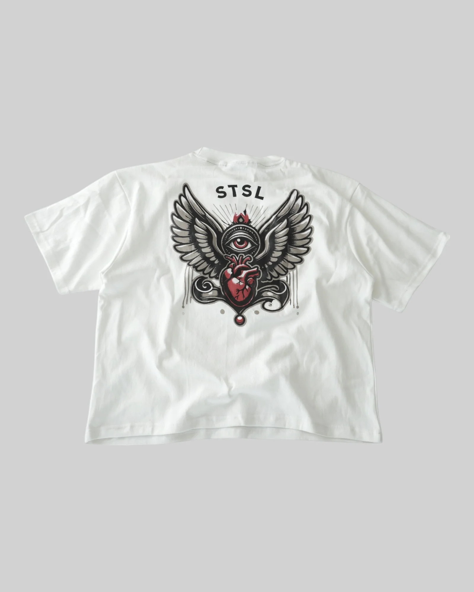 STSL® Heavy Oversize T-Shirt – White Vision (220 GSM) - Image 4