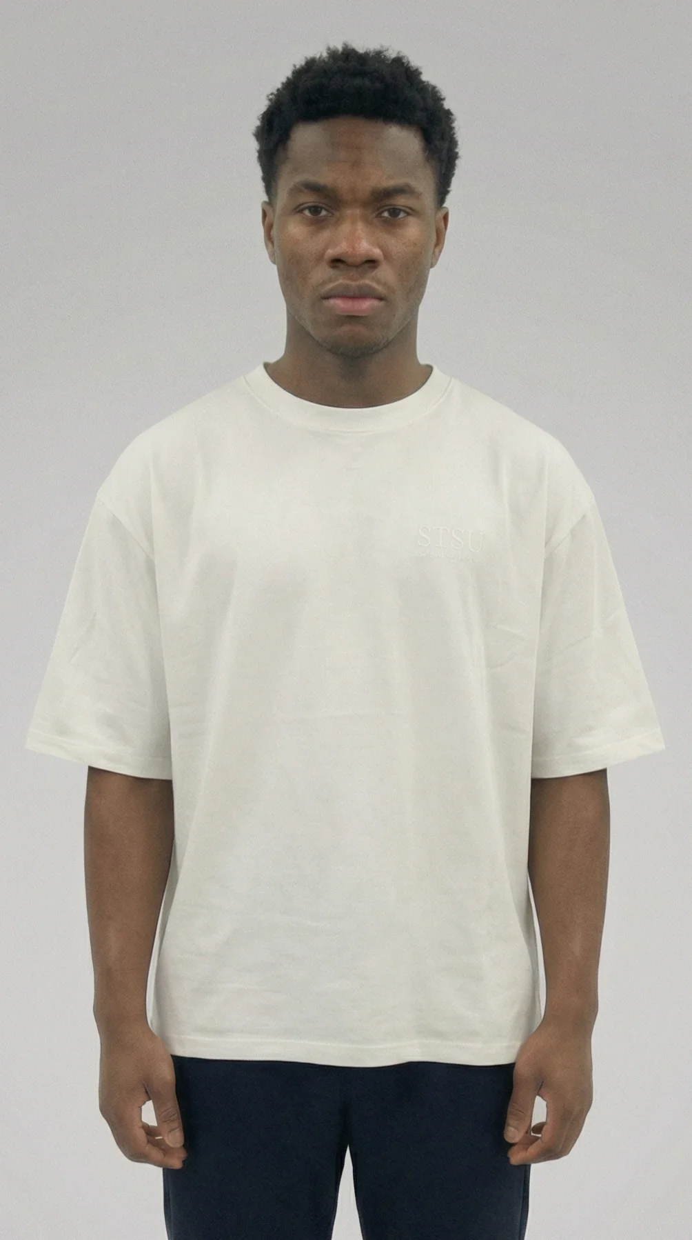 STSL® Heavy Oversize T-Shirt – White Vision (220 GSM) - Image 5