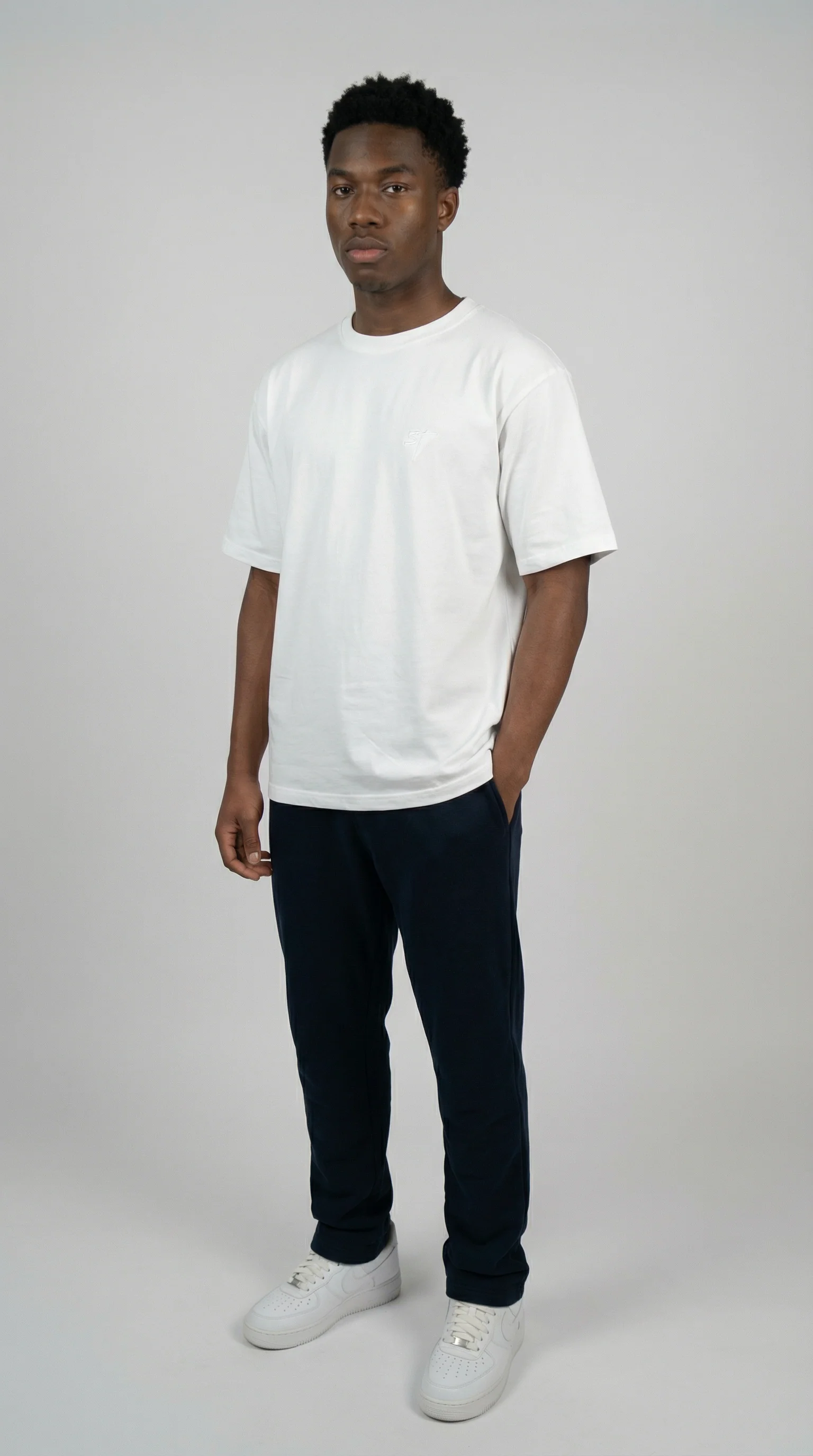 STSL® Heavy Oversize T-Shirt – Pure White (220 GSM) - Image 3