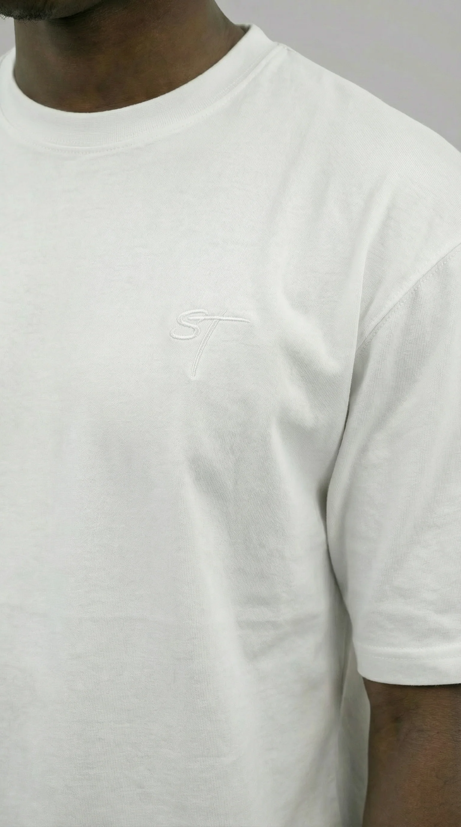 STSL® Heavy Oversize T-Shirt – Pure White (220 GSM) - Image 5